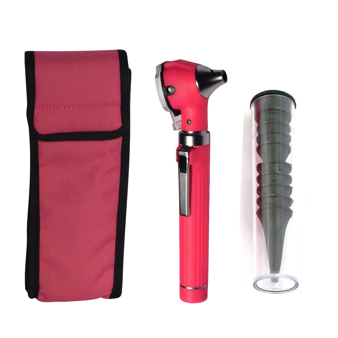 Pink Fiber Mini Otoscopes ENT Diagnosic Medical Instruments