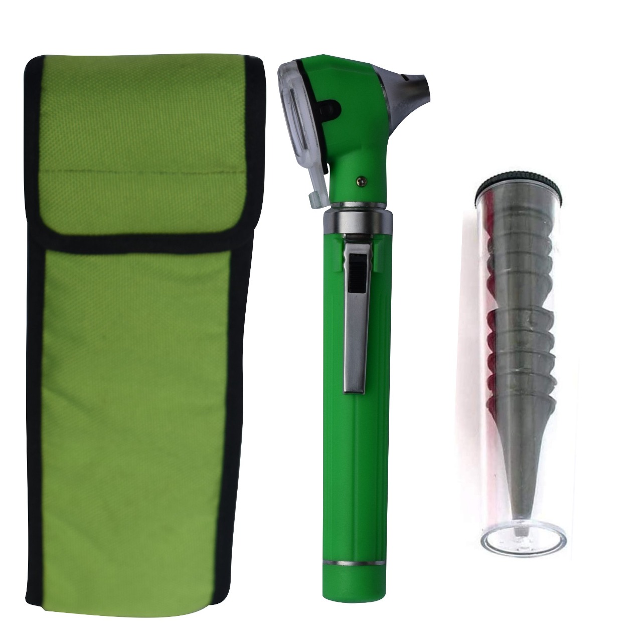 Green ENT Diagnostic Mini Otoscopes Set Professional Medical Tools