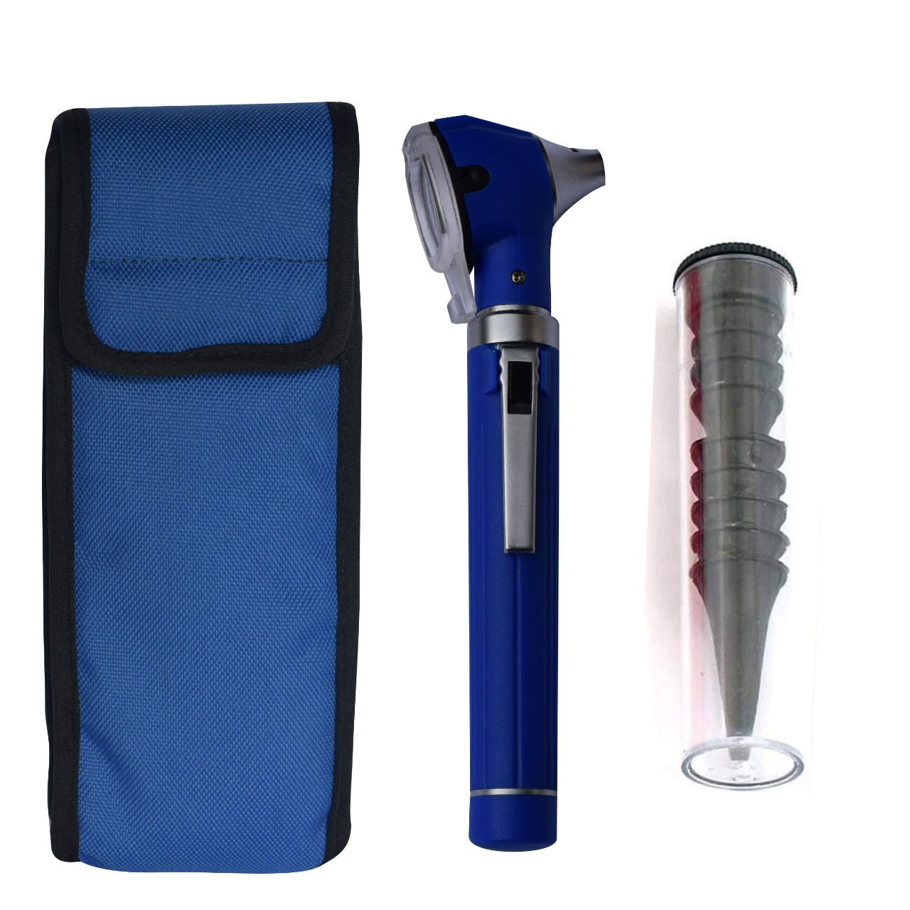 ENT Diagnostic Blue Color Fiber Mini Otoscope Set With Extra Speculum Ear Wireless Otoscopes Kit Medical Equipments