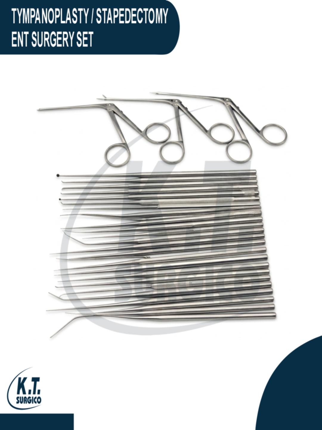 Tympanoplasty Stapedectomy ENT Surgery Set Stainless Steel Otology Instruments